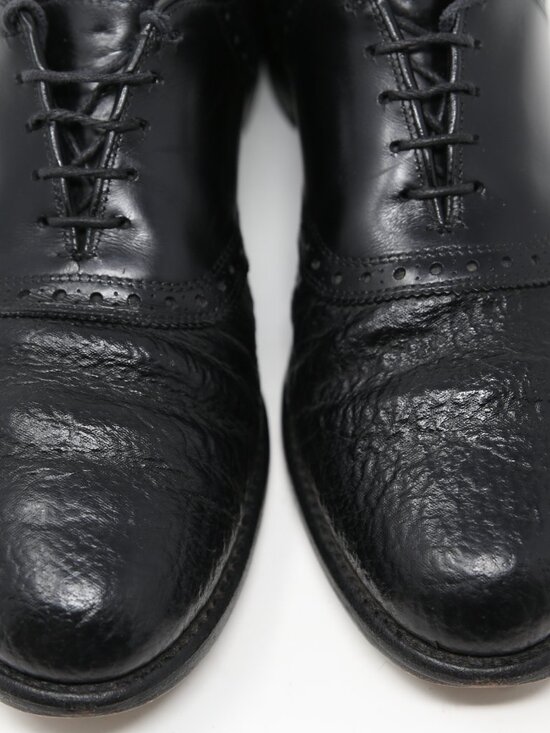 Allen Edmonds Men\'s Shelton Oxford Dress Shoes Size 9.5 D Black Sharkskin RARE main image 7